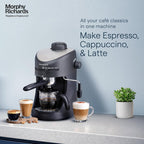 Morphy Richards New Europa 800-Watt Espresso and Cappuccino 4-Cup Coffee Maker (Black)
