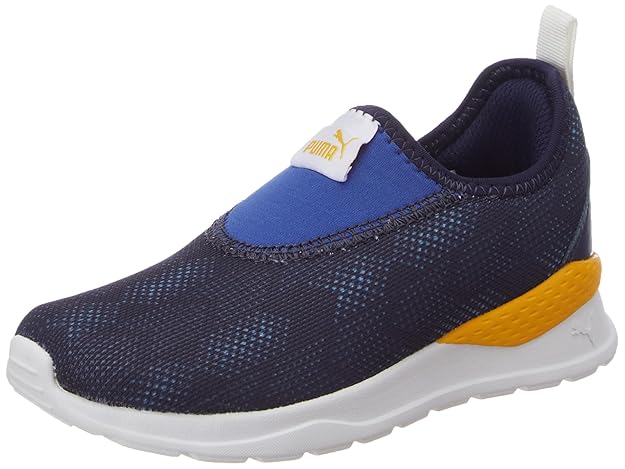 Puma Unisex-Kid Barney Pre-School Peacoat-Limoges-Spectra Yellow Sneaker - 12UK