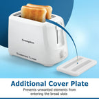 Crompton SunBrown Classic Pop-up Toaster 700W with Removable Crumb Tray | 6 Browning Levels with Cancel Function | Dust Cover Plate | White Cool Touch Body