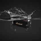 Marshall Smartchoice Emberton III Compact Portable Bluetooth Speaker with 32+ Hours of Playtime, (360° Sound), Dust & Waterproof (IP67) – Black & Brass.