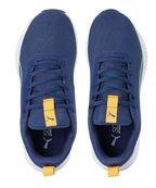 Puma Unisex-Child Flyer Flex Jr Blazing Blue-Lake Blue White Sneaker - 3 UK