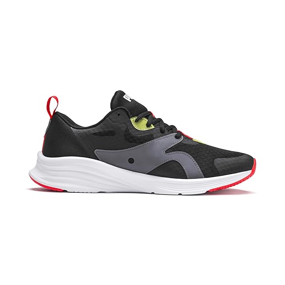 Puma Men's Hybrid Fuego Running Shoes (Black-Yellow Alert , 8 )