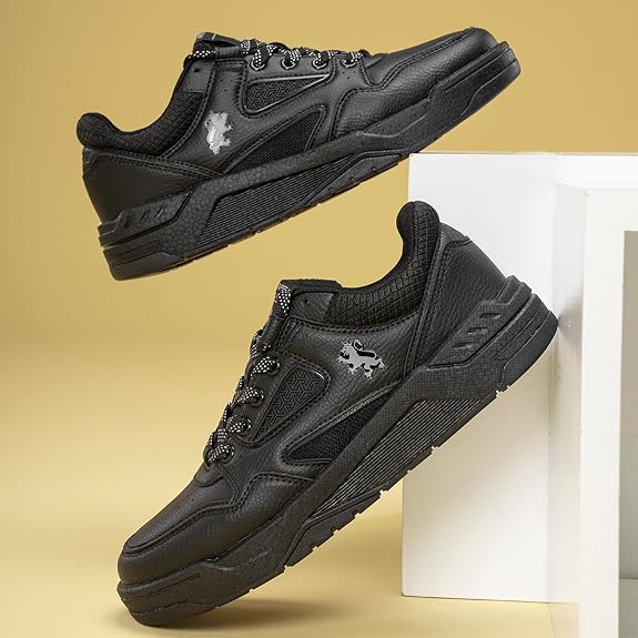 Red Tape Lifestyle Sneaker Shoes for Men | Elegantly Rounded Front, Soothing Insole & Impact-Resistant Comfort Black 9 UK