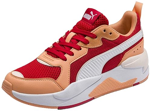 PUMA Unisex Adult X-Ray Sneakers (High Risk Red White-Cantaloupe-Rosewater 3.5UK)