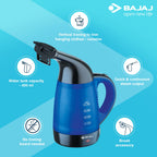 Bajaj GS1 600 Watt Garment Steamer Cum Kettle (Blue)