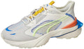 PUMA Unisex-Adult Pwrframe OP-1 Knit Whisper White-Gray Violet-SOFT FLUO YELLOW Sneaker - 4UK