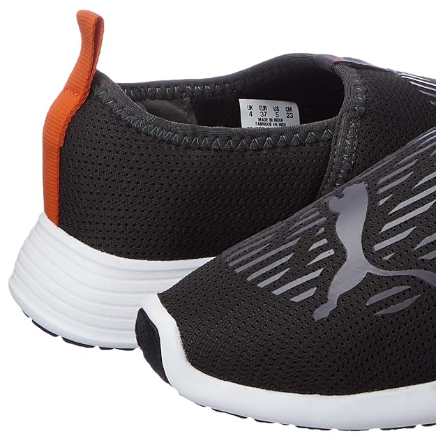 Puma Mens Glarus Slip on Black-Steel Gray-Dark Shadow-Firelight Sneaker - 4 UK