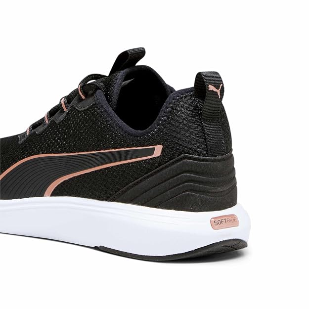 PUMA Unisex-Adult Softride Cruise 2 Black-Rose Gold-White Running Shoe - 4 UK