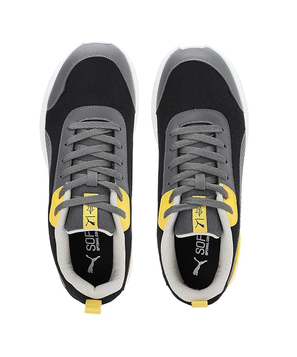 Puma Mens x 1DER Brook Black-Castlerock-Sun Ray Yellow Sneaker - 11UK