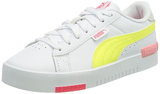 PUMA Jada Blend Puma White-Soft Fluo Yellow 4 UK