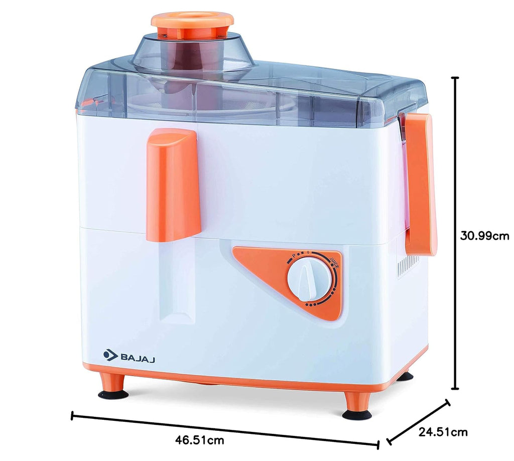Bajaj Neo JX4 450-Watt Juicer Mixer Grinder with 2 Jars (White/Orange)