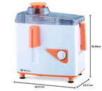 Bajaj Neo JX4 450-Watt Juicer Mixer Grinder with 2 Jars (White/Orange)