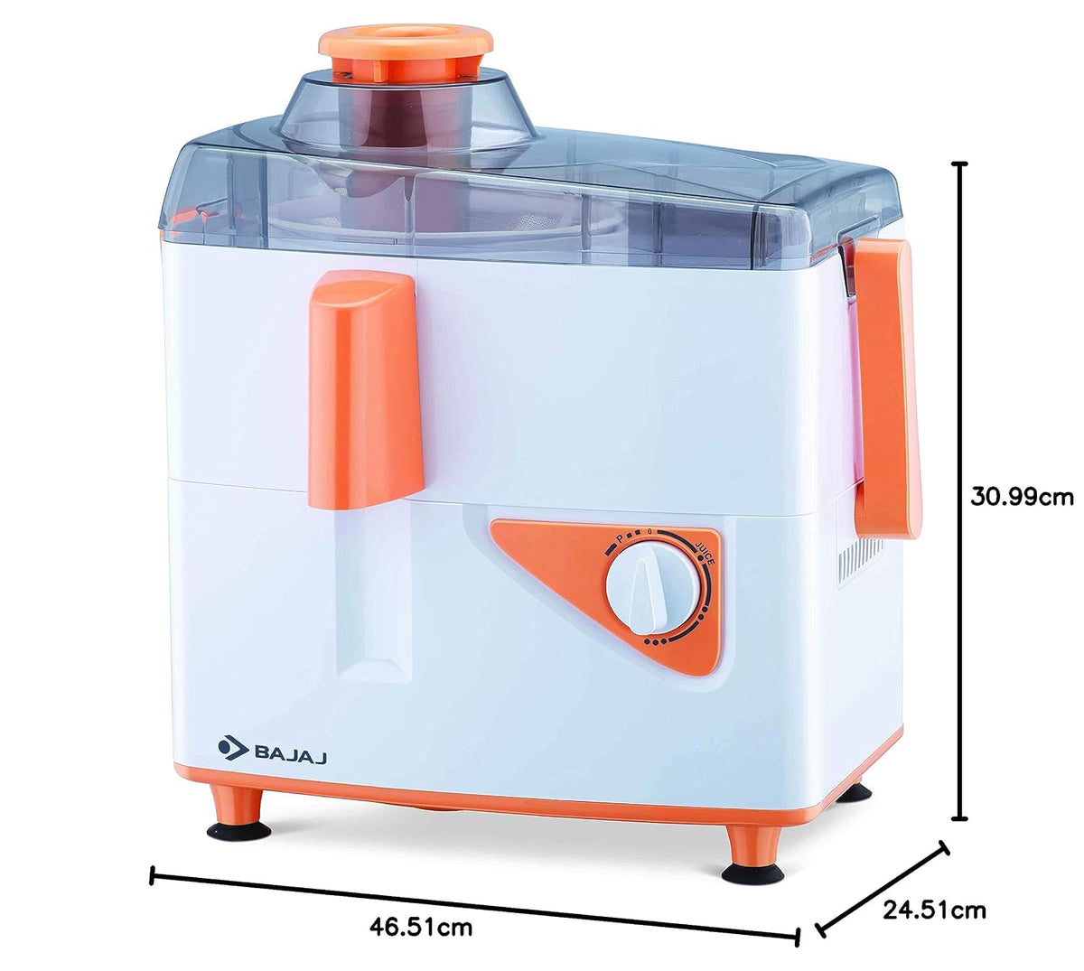 Bajaj Neo JX4 450-Watt Juicer Mixer Grinder with 2 Jars (White/Orange)