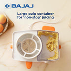 Bajaj Neo JX4 450-Watt Juicer Mixer Grinder with 2 Jars (White/Orange)