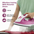 Havells Ez-Press 1250 Watts Steam Iron with Self Cleaning Function|Vertical & Horizontal Ironing|170 ml Tank for Longer Ironing|High Steaming Rate Upto 12 gm/min| (Purple)