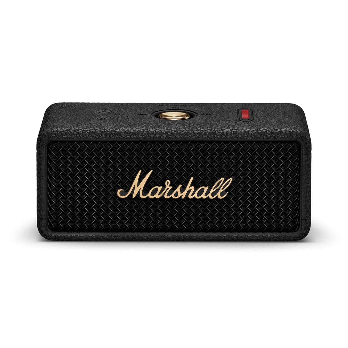 Marshall Smartchoice Emberton III Compact Portable Bluetooth Speaker with 32+ Hours of Playtime, (360° Sound), Dust & Waterproof (IP67) – Black & Brass.