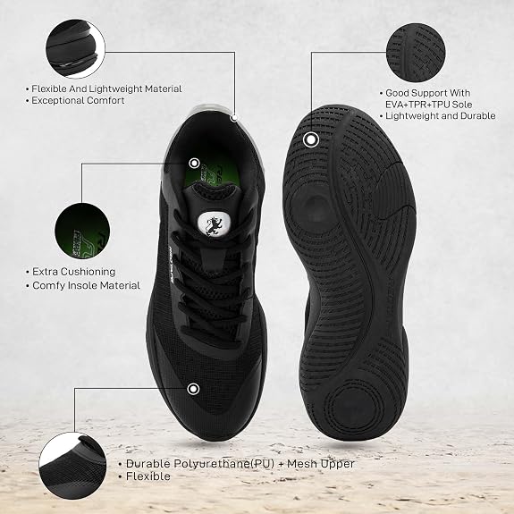 Red Tape Lifestyle Casual Shoes for Men | Classic Rounded Toe, Soothing Insole & Impact-Resistant Comfort_Black 9 UK