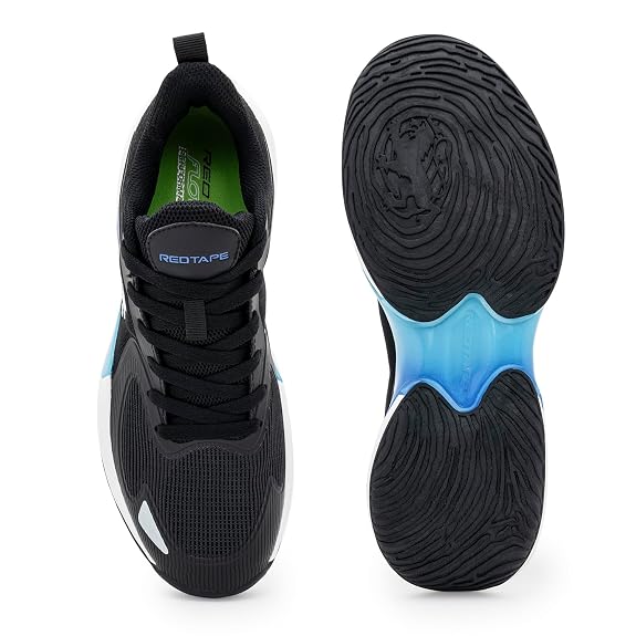 Red Tape Lifestyle Casual Shoes for Men | Classic Rounded Toe, Soothing Insole & Impact-Resistant Comfort_Black/Blue 8 UK