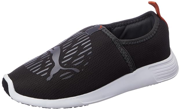 Puma Mens Glarus Slip on Black-Steel Gray-Dark Shadow-Firelight Sneaker - 4 UK