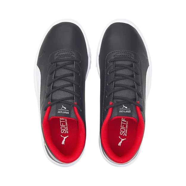 PUMA Unisex Kids Ferrari Drift Cat Delta V PS Black White Sneaker  Size 13