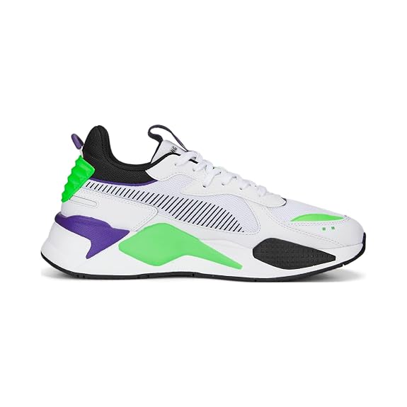 Puma Unisex-Adult RS-X Geek White-Fizzy Lime Sneaker - 4UK