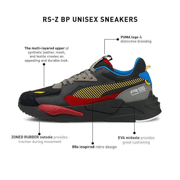 Puma Unisex RS-Z BP Sneaker, Puma Black-Urban Red, 3.5