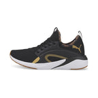 Puma Womens Better Foam Adore Safariglam Walking Shoe ( Black-Team Gold , 3 UK )