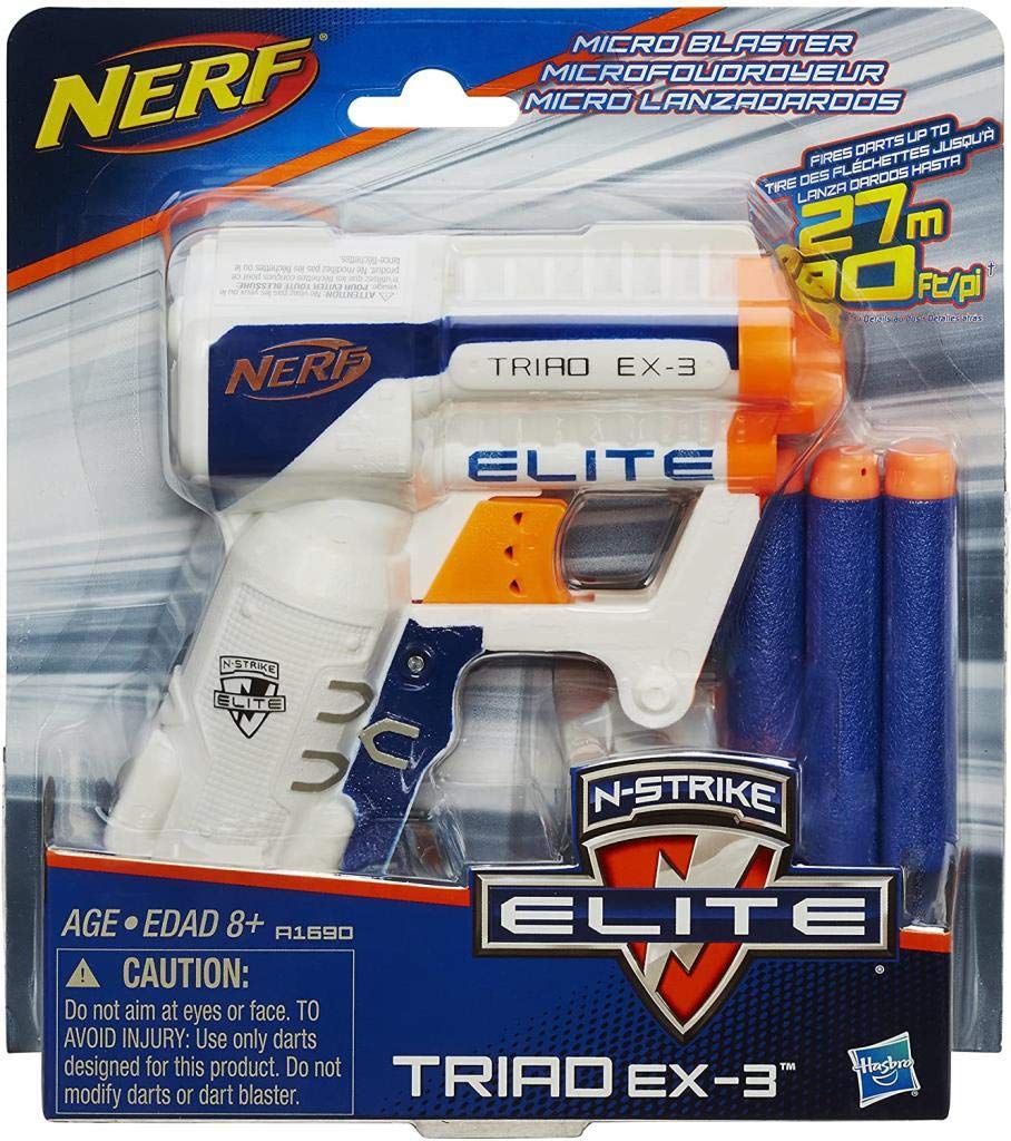 Nerf N-Strike Elite Triad EX-3 Blaster, For Ages 8 and Up, Multicolor