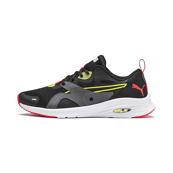 Puma Men's Hybrid Fuego Running Shoes (Black-Yellow Alert , 8 )