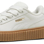 Puma Girls Creeper PHATTY Nubuck PS Warm White-Gold-Gum Sneaker - 2 UK