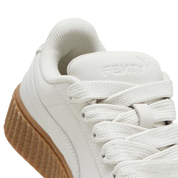 Puma Girls Creeper PHATTY Nubuck PS Warm White-Gold-Gum Sneaker - 2 UK