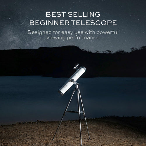 Pie Matrix Pegasus 76700 Newtonian Reflector Telescope with 235x Ultra HD Zoom,Fully Coated Glass Optics,Alt-Az Mount, Professional Telescopes to Explore Moon, Saturn Rings, Planets & Deep Sky Objects