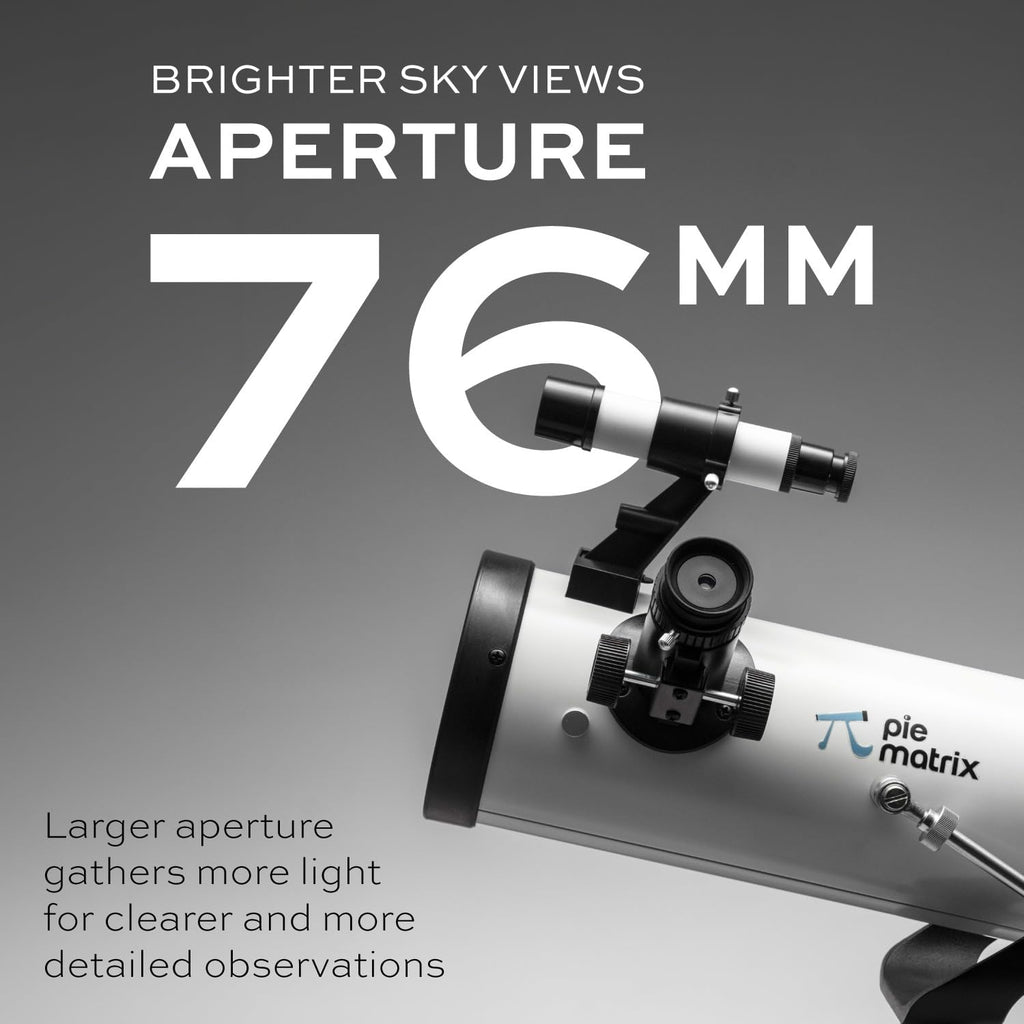 Pie Matrix Pegasus 76700 Newtonian Reflector Telescope with 235x Ultra HD Zoom,Fully Coated Glass Optics,Alt-Az Mount, Professional Telescopes to Explore Moon, Saturn Rings, Planets & Deep Sky Objects