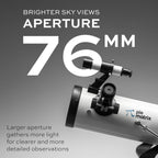 Pie Matrix Pegasus 76700 Newtonian Reflector Telescope with 235x Ultra HD Zoom,Fully Coated Glass Optics,Alt-Az Mount, Professional Telescopes to Explore Moon, Saturn Rings, Planets & Deep Sky Objects