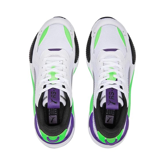 Puma Unisex-Adult RS-X Geek White-Fizzy Lime Sneaker - 4UK