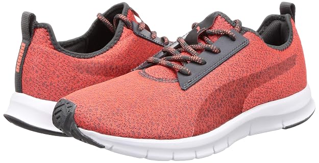 Puma womens Flexracer HM NU Wn's Dark Shadow-Hot Coral Sneaker - 7 UK