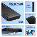 LAPCARE Bolt I 10000mAh Powerbank | 22.5W PD Fast Charging | Transparent Design | LED Indicator | Type C & Dual USB Ports | Dynamic Display |Smart Chip Protection | Low Power Consumption Made In India