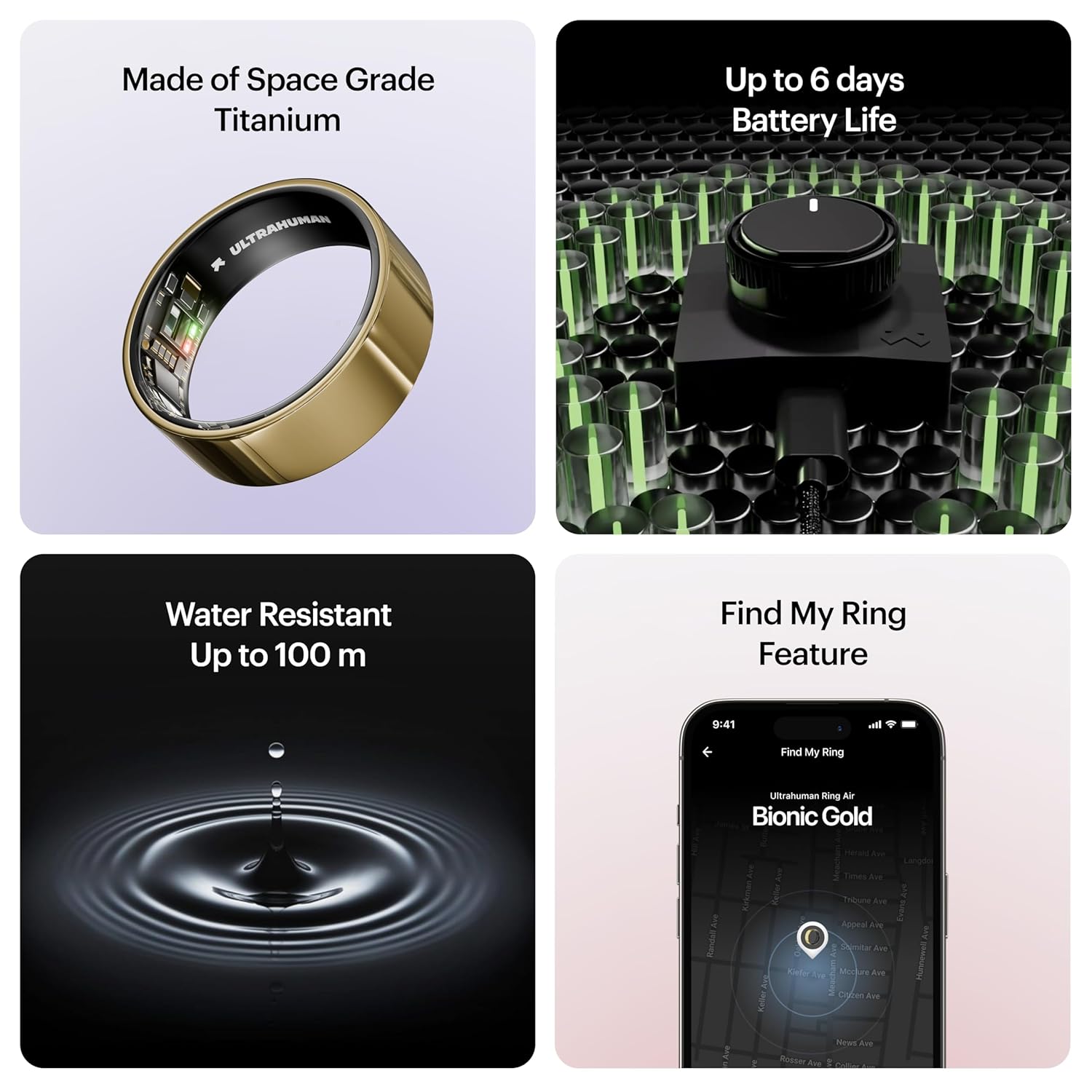 ULTRAHUMAN Ring AIR - Bionic Gold - Size 12 - Smart Ring | No Monthly Subscription | Size First with Sizing Kit | Sleep Tracking Wearable - Heart Rate - Fitness Tracker