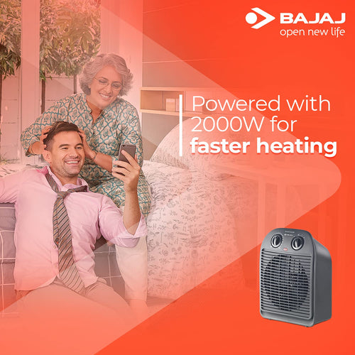 Bajaj Majesty RFX2 2000 Watts Fan Forced Circulation Room Heater (Black)