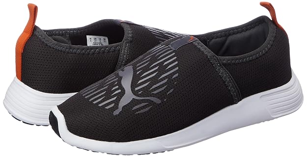 Puma Mens Glarus Slip on Black-Steel Gray-Dark Shadow-Firelight Sneaker - 4 UK