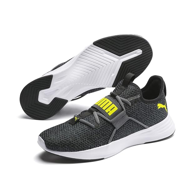 Puma Men's Persist XT Knit Castlerock-Yellow Alert Closed Shoe-10 Kids UK