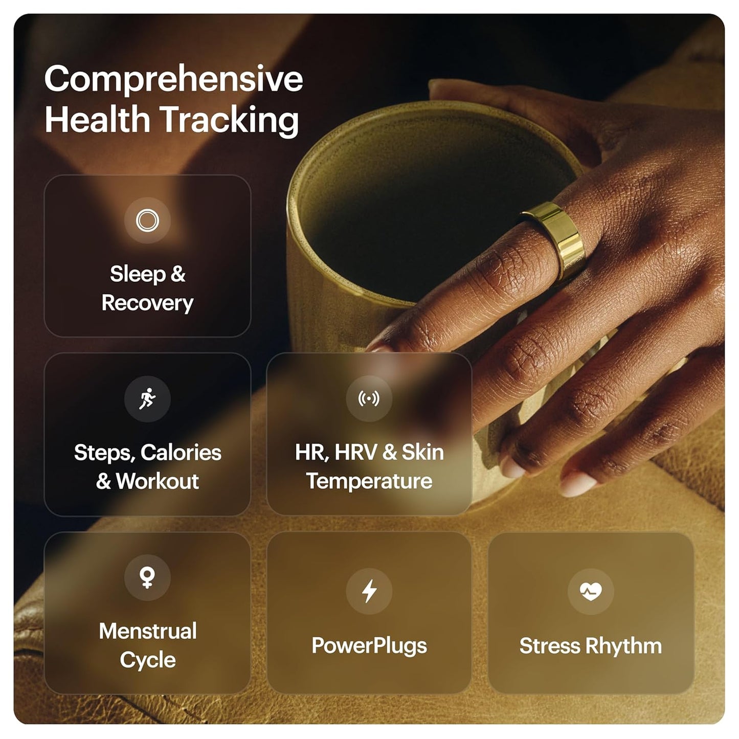 ULTRAHUMAN Ring AIR - Bionic Gold - Size 12 - Smart Ring | No Monthly Subscription | Size First with Sizing Kit | Sleep Tracking Wearable - Heart Rate - Fitness Tracker
