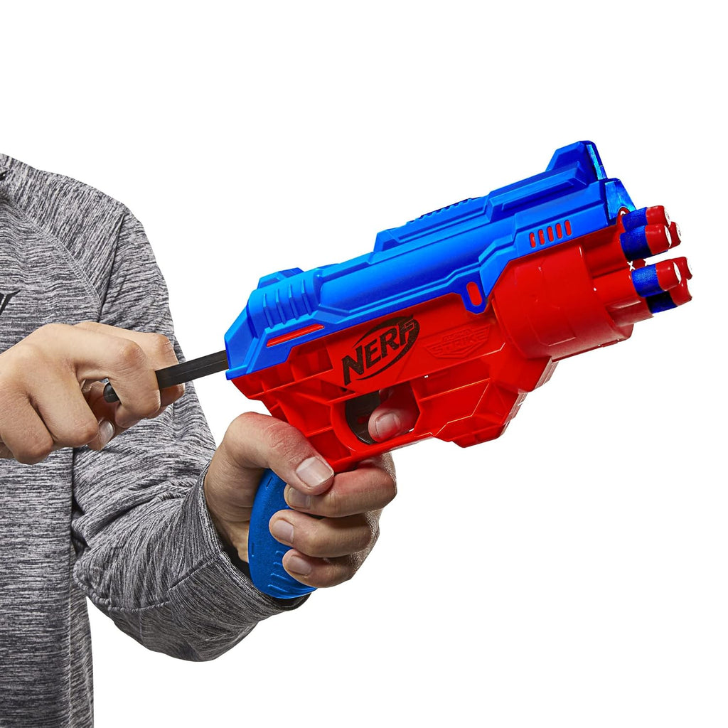 Nerf Alpha Strike Cobra RC-6 Targeting Set, 17 Pieces, Blaster, 6-Dart Blasting, 4 Half-Targets, 12 Darts, Multicolor