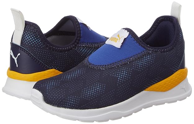 Puma Unisex-Kid Barney Pre-School Peacoat-Limoges-Spectra Yellow Sneaker - 12UK