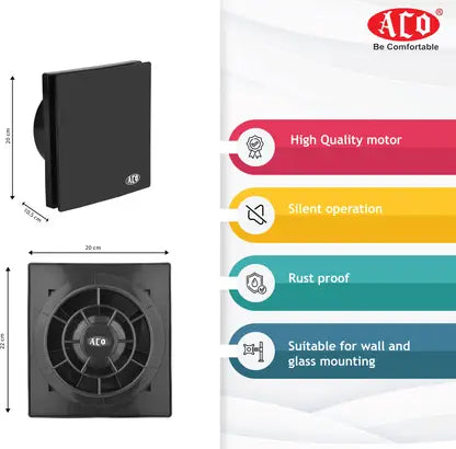 ACO CREST 17AP 150 mm Exhaust Fan  (BLACK)