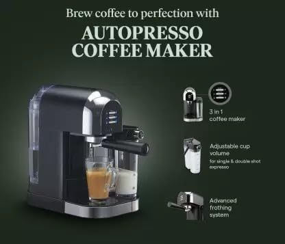 AUTOPRESSO 3-IN-1 AUTOMATIC COFFEE MAKER ( BLACK/SS )