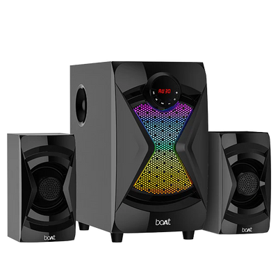 Blitz 1508 50W RMS Wired Speaker with boAt Signature Sound, 2.1 Channel, RGB Led, 5 Entertainment Modes, FM, Aux, USB, Sd Card, BT