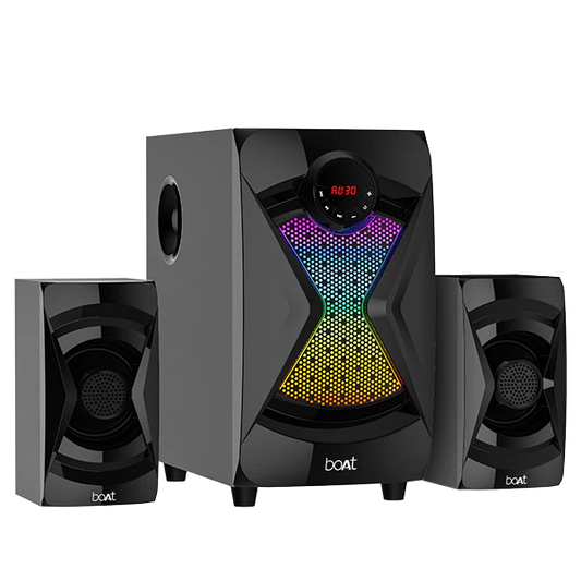 Blitz 1508 50W RMS Wired Speaker with boAt Signature Sound, 2.1 Channel, RGB Led, 5 Entertainment Modes, FM, Aux, USB, Sd Card, BT