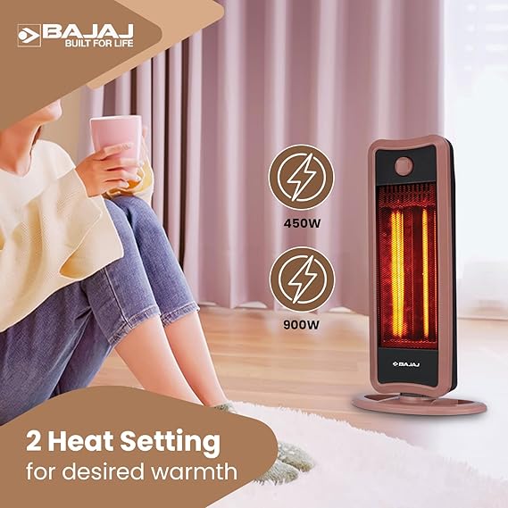 Bajaj RHT2C Room Heater 900 Watts | 2 Heat Settings (450W / 900W) | Dura Elements