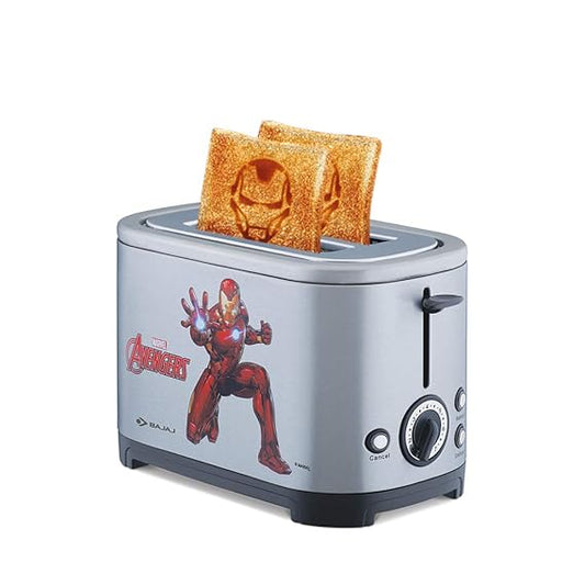 Bajaj Avengers 650W Pop-Up Toaster with Plate (Silver)